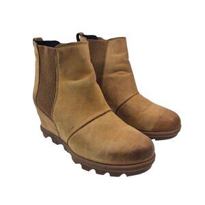 Sorel Boots Womens 6.5 Brown Leather  Joan of Arctic Wedge II Booties Waterproof